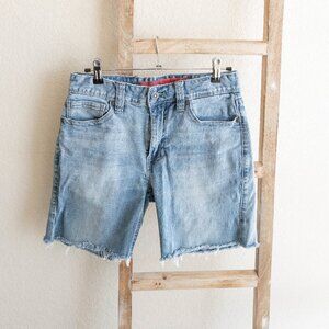 Rock & Roll Denim Jean Shorts Size 30 Relaxed Fit Cutoff Blue Distressed Short